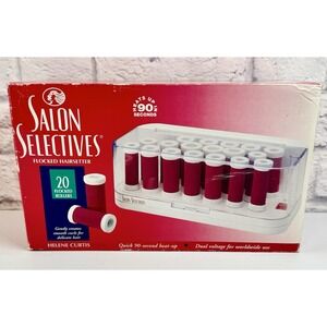 *BRAND NEW* Vintage Salon Selectives 20 Flocked Hair Hot Rollers Curlers in Case